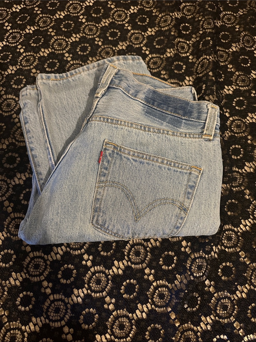 Levis 501 Button Fly Jeans Light Wash 30x29
